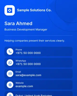 The Corporate business card template with sample details